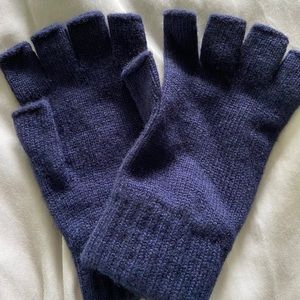 Johnston’s of Elgin fingerless gloves Navy Blue